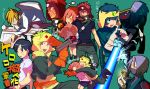  blue_hair blush dororo giroro glasses gloves green_hair gun hat hinata_fuyuki hinata_natsumi keroro keroro_gunsou kururu_(keroro_gunsou) long_hair maiko_(setllon) personification red_eyes red_hair redhead scar school_uniform short_hair smile tamama twintails weapon 