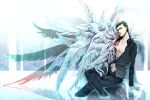  black_hair el_shaddai koshiro_itsuki lucifel_(el_shaddai) male multiple_wings red_eyes solo wings 