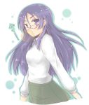  blush copyright_request glasses long_hair looking_at_viewer purple_eyes purple_hair rock_heart solo violet_eyes 