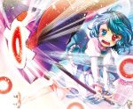  blue_eyes blue_hair blush eyes heterochromia karakasa_obake long_sleeves open_mouth puffy_sleeves red_eyes short_hair solo tatara_kogasa tears tongue touhou umbrella usaki 