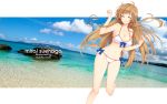  ahoge bikini braid braids breasts brown_eyes brown_hair hairclip iizuki_tasuku mirai suenaga_mirai swimsuit twin_braids 