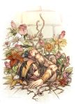  black_hair flower headband highres jojo_no_kimyou_na_bouken male narancia_ghirga sleeping solo tem_(artist) vines 