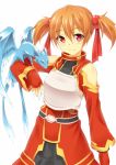  breastplate brown_hair fingerless_gloves gloves kinta_(distortion) looking_at_viewer pina_(sao) red_eyes short_twintails silica sword_art_online twintails white_background 