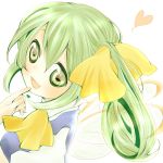  bow daiyousei fairy_wings green_eyes green_hair hair_bow heart open_mouth shii_(cocoa) short_hair side_ponytail solo touhou wings 
