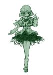  arm_warmers full_body kasukabe_hajime mizuhashi_parsee monochrome scarf short_hair skirt socks solo standing touhou white_background 