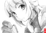  eureka_seven_(series) eureka_seven_ao fleur_blanc gloves gofu monochrome short_hair solo traditional_media 