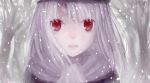  21353418_(artist) fate/zero fate_(series) hat illyasviel_von_einzbern long_hair red_eyes snowing solo white_hair 