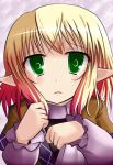  blonde_hair byoubyou green_eyes long_sleeves mizuhashi_parsee pointy_ears scarf short_hair solo tears touhou 