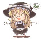  bespectacled blush chibi glasses hat kirisame_marisa long_hair rock_heart simple_background smile solo touhou very_long_hair white_background witch_hat 