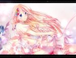  blue_eyes braid dress flower hair_flower hair_ornament ia_(vocaloid) long_hair pink_hair solo twin_braids very_long_hair vocaloid 