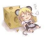  =_= animal_ears blush cheese chibi closed_eyes eyes_closed kemonomimi_mode kirisame_marisa mouse_ears mouse_tail rock_heart simple_background solo tail touhou white_background 