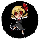  blonde_hair chibi darkness fang hair_ribbon netachou red_eyes ribbon rumia solo touhou 