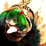  artist_request bucket green_eyes green_hair hair_bobbles hair_ornament in_bucket in_container kisume long_sleeves rope short_hair solo touhou twintails wide_sleeves 