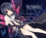  accel_world antenna_hair bare_shoulders black_hair butterfly_wings elbow_gloves gloves knees_together_feet_apart kuroyukihime long_hair red_eyes solo tomosuke wings 