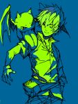  1boy blue_background golbat lechuza male ookido_green pokemon pokemon_(creature) pokemon_(game) pokemon_frlg smile tegaki tongue wink 