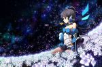  black_hair cicin flower luo_tianyi necktie sky space stars vocaloid 