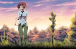  amputee forest green_eyes jeffrey_cruz katawa_shoujo nature necktie pants red_hair redhead shirt short_hair solo tezuka_rin 