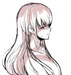  copyright_request kubocha long_hair lowres monochrome profile simple_background solo tears white_background 