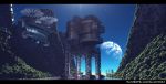  building koala_(kaikatsu) no_humans original planet scenery sky vehicle water 