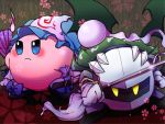  blue_eyes cosplay fan folding_fan katana kirby kirby_(series) konpaku_youmu konpaku_youmu_(cosplay) konpaku_youmu_(ghost) mask meta_knight saigyouji_yuyuko saigyouji_yuyuko_(cosplay) sword touhou triangular_headpiece weapon 