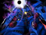  black_hole_(space) dark energy glowing glowing_eyes granzon mecha no_humans robot solo super_robot_wars super_robot_wars_the_lord_of_elementals 