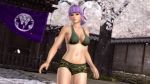  1girl ayane ayane_(doa) dead_or_alive dead_or_alive_5 large_breasts purple_hair red_eyes sakura_petals solo swimsuit tree 