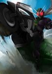  antenna glowing glowing_eyes kamen_rider kamen_rider_double kamen_rider_w motor_vehicle motorcycle mr_chwadee scarf vehicle 