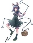 animal_ears basket grey_hair highres jewelry kiiro_usagi long_tail mouse mouse_ears mouse_tail nazrin pendant prehensile_tail red_eyes short_hair tail touhou