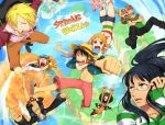  black_hair blonde_hair blue_hair breasts brook cigarette franky hair_over_one_eye halter_top halterneck hat itsuki_(nightlight) jewelry long_hair male monkey_d_luffy nami nico_robin nightlight one_piece one_piece:_strong_world orange_hair roronoa_zoro sanji short_hair short_twintails skeleton straw_hat sunglasses tattoo tony_tony_chopper twintails usopp 