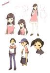  artbook baseball_cap casual child concept_art doujima_nanako dress hair_down hat highres long_hair official_art persona persona_4 scan sketch soejima_shigenori twintails 