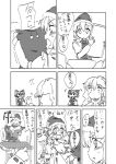  bra breasts christmas cleavage comic hakurei_reimu hat kirisame_marisa lingerie monochrome santa_costume santa_hat surprise surprised thumbs_up touhou translated translation_request underwear undressing uro 