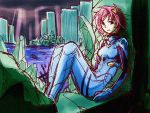  heart komeiji_satori neon_genesis_evangelion parody pink_hair plugsuit rex_k sitting touhou 