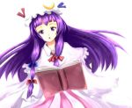  book crescent hat long_hair patchouli_knowledge purple_hair sakura_ani solo syanayuuji touhou 