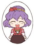 chibi purple_hair skirt smile touhou yasaka_kanako