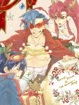  boota christmas gift goggles goggles_on_head hat kamina kamina_shades red_hair redhead ru&amp;pauda_(artist) santa_hat sarashi simon tegaki tengen_toppa_gurren_lagann yoko_littner yoko_ritona 