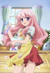  baka_to_test_to_shoukanjuu blush himeji_mizuki long_hair pink_hair school_uniform skirt smile tagme 