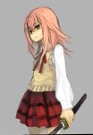  molly pink_eyes pink_hair school_uniform shaman_king skirt sword tamamura_tamao weapon 
