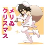  brown_eyes brown_hair bunny_ears elbow_gloves fang gloves inaba_tewi noya rabbit_ears short_hair solo tail thigh-highs thighhighs touhou 