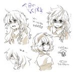  beige blush braid character_sheet hairband kirisame_marisa long_hair looking_back monochrome short_hair sketch sweatdrop tairi touhou 