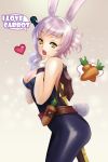  animal_ears bunny_ears bunny_tail bunnysuit carrot heart league_of_legends lono pantyhose ponytail rabbit_ears riven_(league_of_legends) solo tail white_hair yellow_eyes 