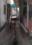  aqua_hair fg from_behind hatsune_miku long_hair skirt solo thigh-highs thighhighs twintails umbrella vocaloid 