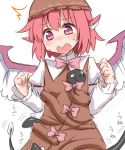  animal_ears bow brown_dress dress fish hat lamprey mystia_lorelei pink_eyes pink_hair short_hair solo tori_(minamopa) touhou wings 