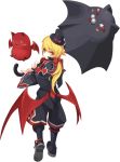  bat bat_wings blazblue boots bow genderswap gii hair_bow hat lolita_fashion long_hair lost_saga nago pinky_out ponytail rachel_alucard red_eyes top_hat umbrella wings 