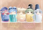  :3 ^_^ aenobas blonde_hair blue_hair closed_eyes eyes_closed green_hair grey_eyes grey_hair hammer_(sunset_beach) hat kaku_seiga miyako_yoshika mononobe_no_futo multiple_girls o_o outstretched_arms resized soga_no_tojiko touhou toyosatomimi_no_miko yellow_eyes 