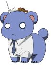  1girl akuma_no_riddle animal_ears azuma_tokaku bear_ears bear_paws blue_hair necktie school_uniform solo tagme yuri_kuma_arashi 