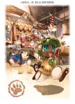  capcom cat character_request chef_hat chick chicks cooking felyne fish helmet highres hunter kitchen mh monster_hunter nekoht plesioth ryuuta_(ipse) 