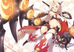  animal_ears bad_id bare_shoulders bird boots gun itsuwa_(lethal-kemomimi) long_hair magical_girl original solo weapon white_hair yellow_eyes 