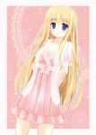  blazer blonde_hair blue_eyes breasts cleavage dress eyebrows k-on! kotobuki_tsumugi kuon_itsuki long_hair 