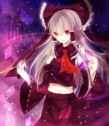  aa386993338 alternate_hair_color ascot bow detached_sleeves hair_bow hair_tubes hakurei_reimu highres long_hair red_eyes silver_hair smile solo touhou wide_sleeves 