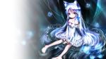  animal_ears barefoot blue_eyes butterfly catgirl dress grey_hair long_hair original shino_(artist) water 